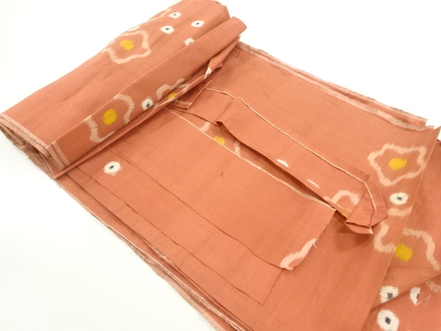 JAPANESE KIMONO / ANTIQUE ARAIHARI FOR HAORI / SILK / MEISEN / WOVEN FLOWER